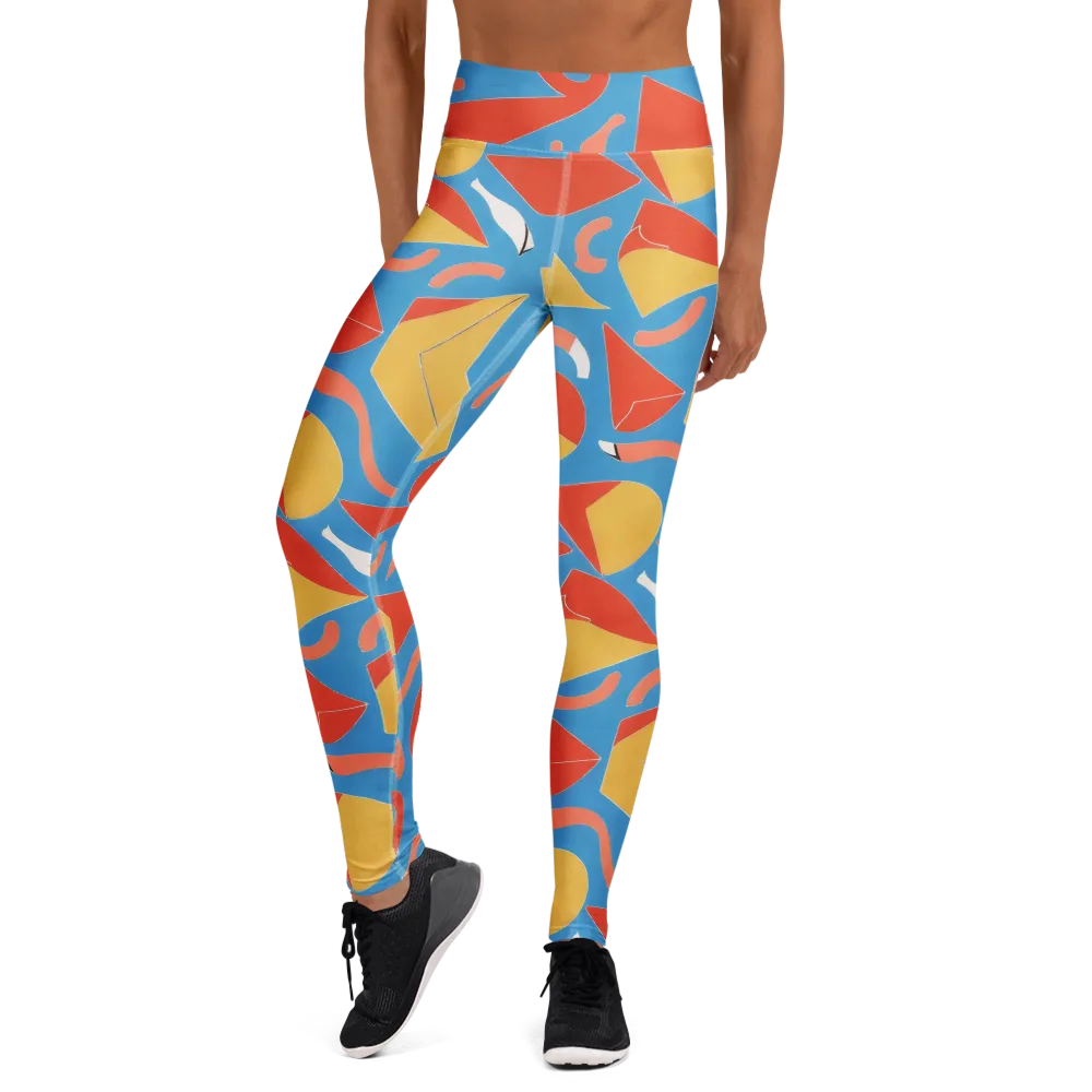 Mod Pop Current on Yoga Leggings — Front