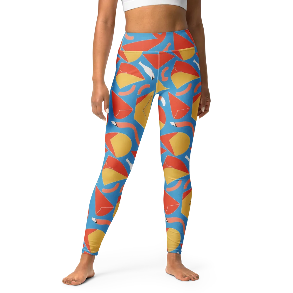 Mod Pop Current on Yoga Leggings — Front