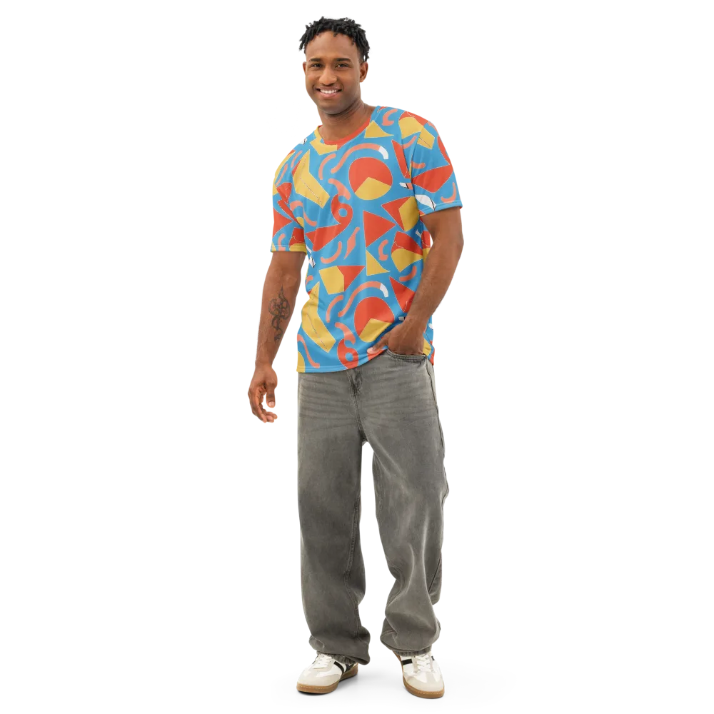 Mod Pop Current on Men's Cotton Crew Neck T-Shirt — Front