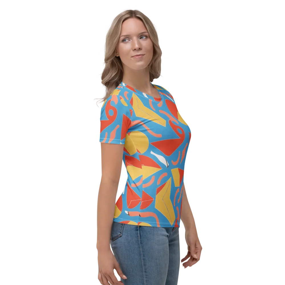 Mod Pop Current on Women's Crew Neck T-Shirt — Right