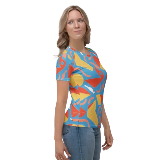 Mod Pop Current on a Women's Crew Neck T-Shirt