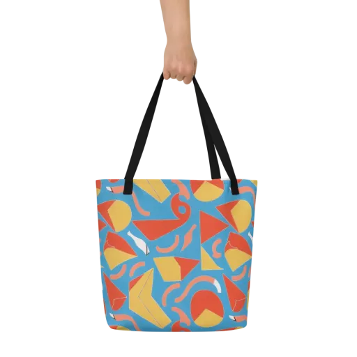 Mod Pop Current on a Large Tote Bag W/ Pocket