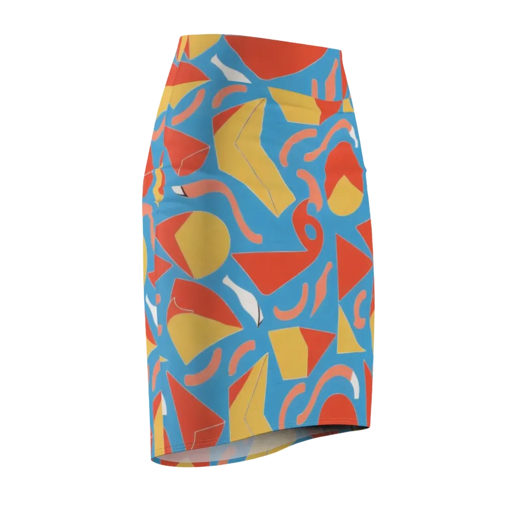 Mod Pop Current on Pencil Skirt — Front Side