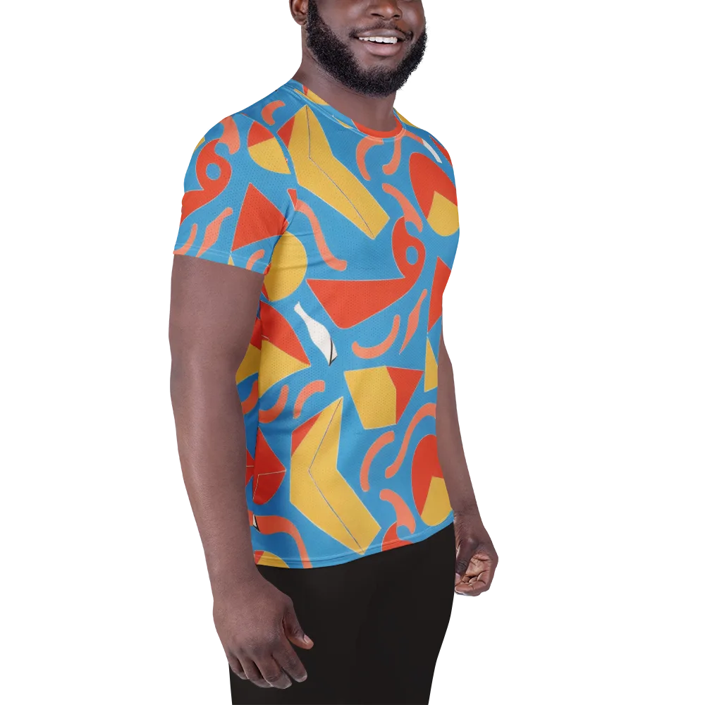 Mod Pop Current on Men's Athletic T-Shirt — Right