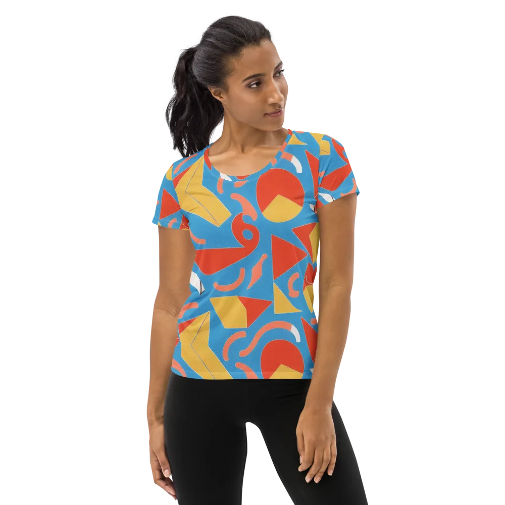 Mod Pop Current on Women's Athletic T-Shirt — Front