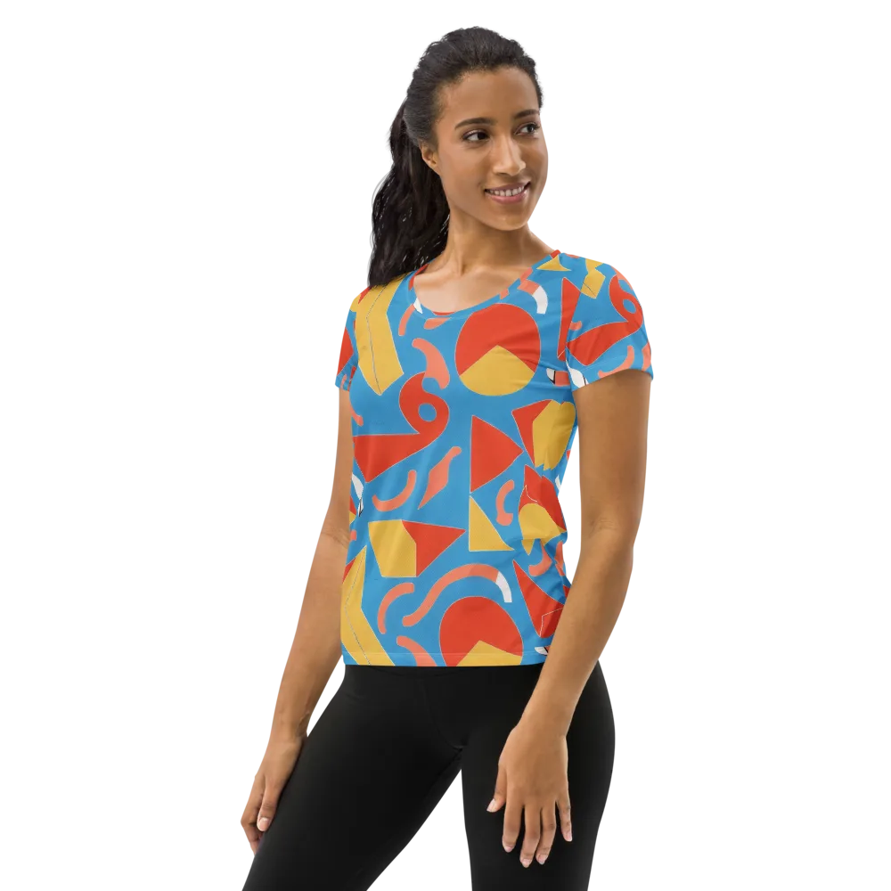 Mod Pop Current on Women's Athletic T-Shirt — Left
