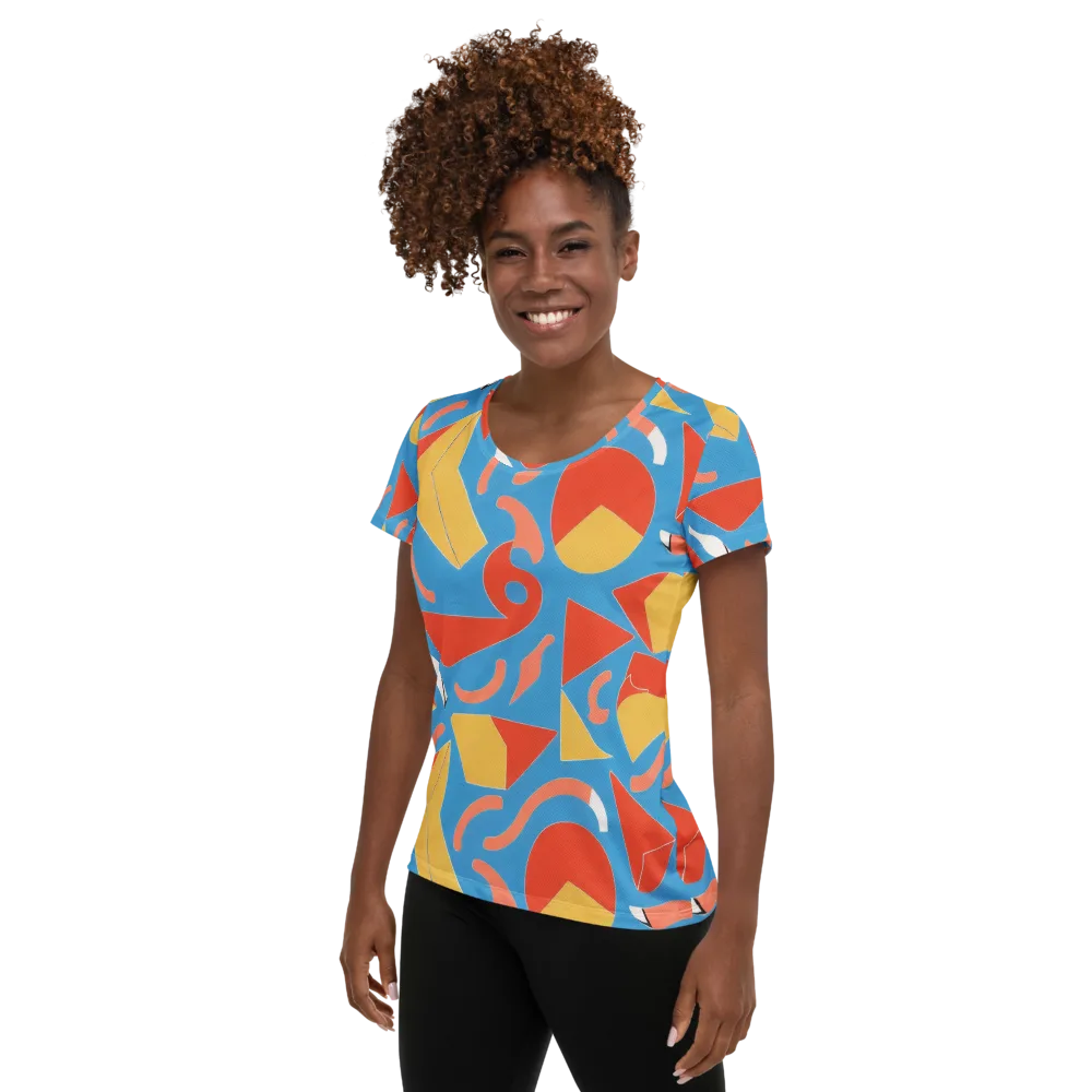 Mod Pop Current on Women's Athletic T-Shirt — Left