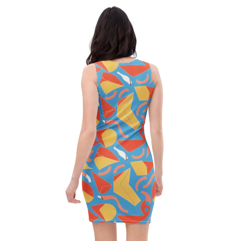 Mod Pop Current on Bodycon Dress — Back