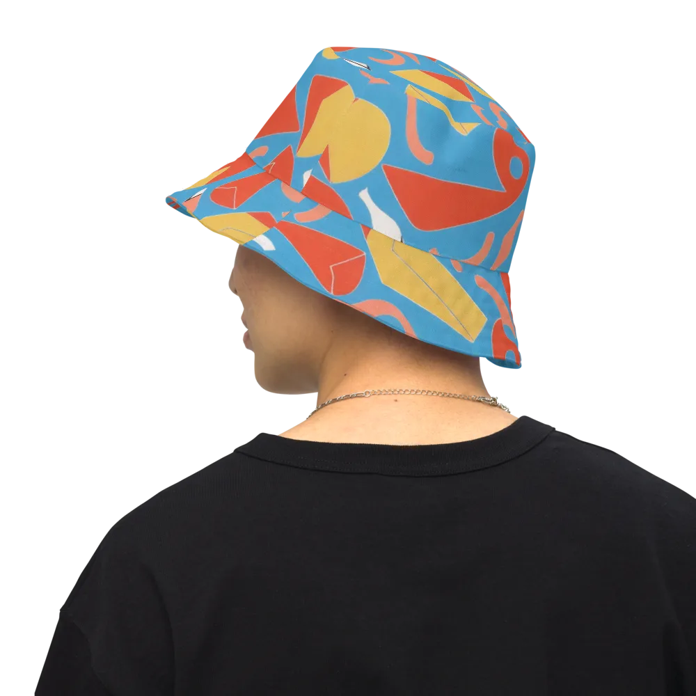 Mod Pop Current on Reversible Bucket Hat — Back Inside