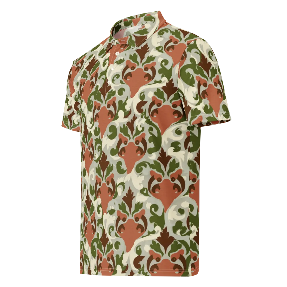 Verdant Foxglove on Men's Slim Fit Polo Shirt — Left Front