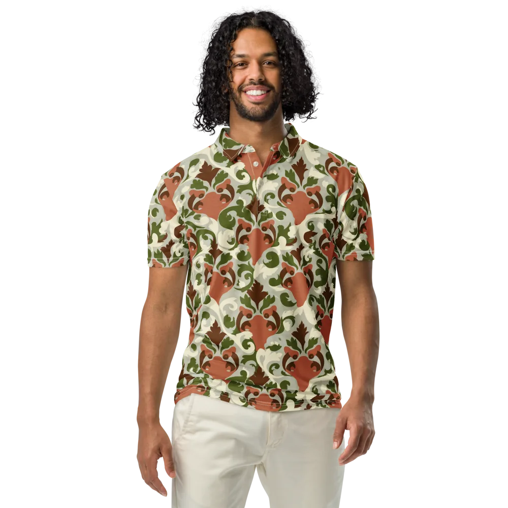 Verdant Foxglove on Men's Slim Fit Polo Shirt — Front