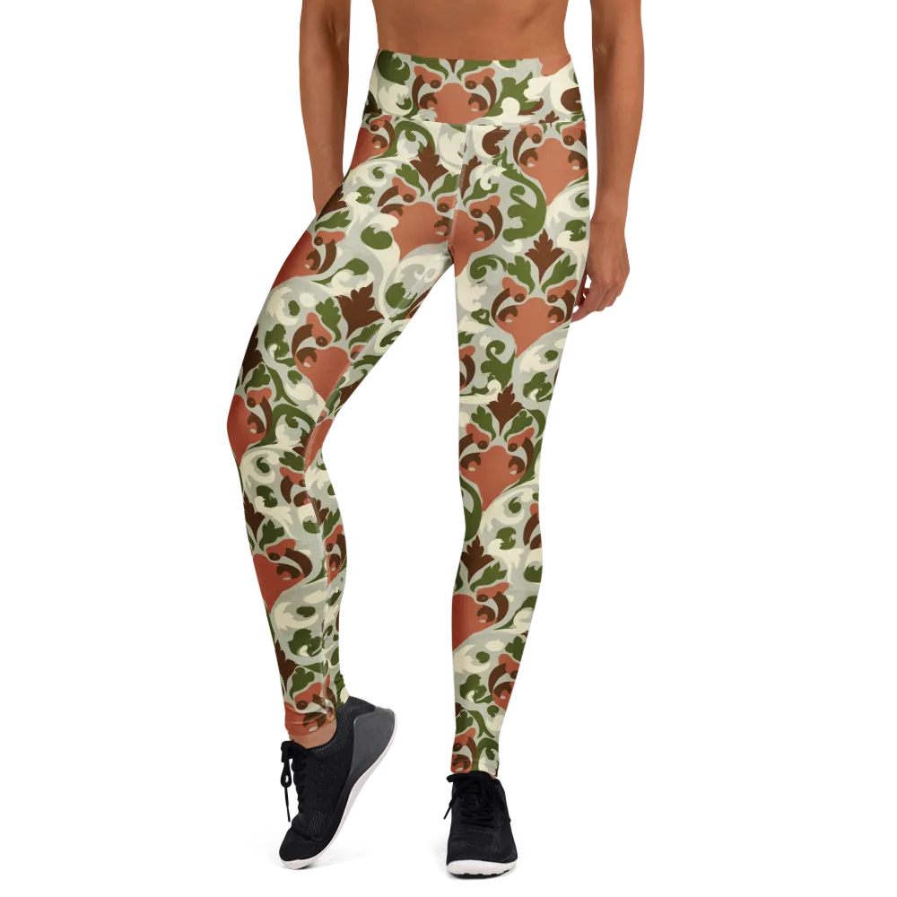 Verdant Foxglove on Yoga Leggings — Front