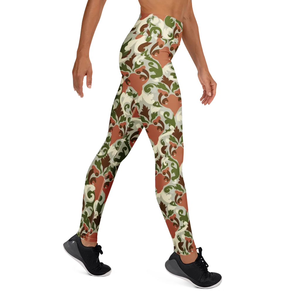 Verdant Foxglove on Yoga Leggings — Right