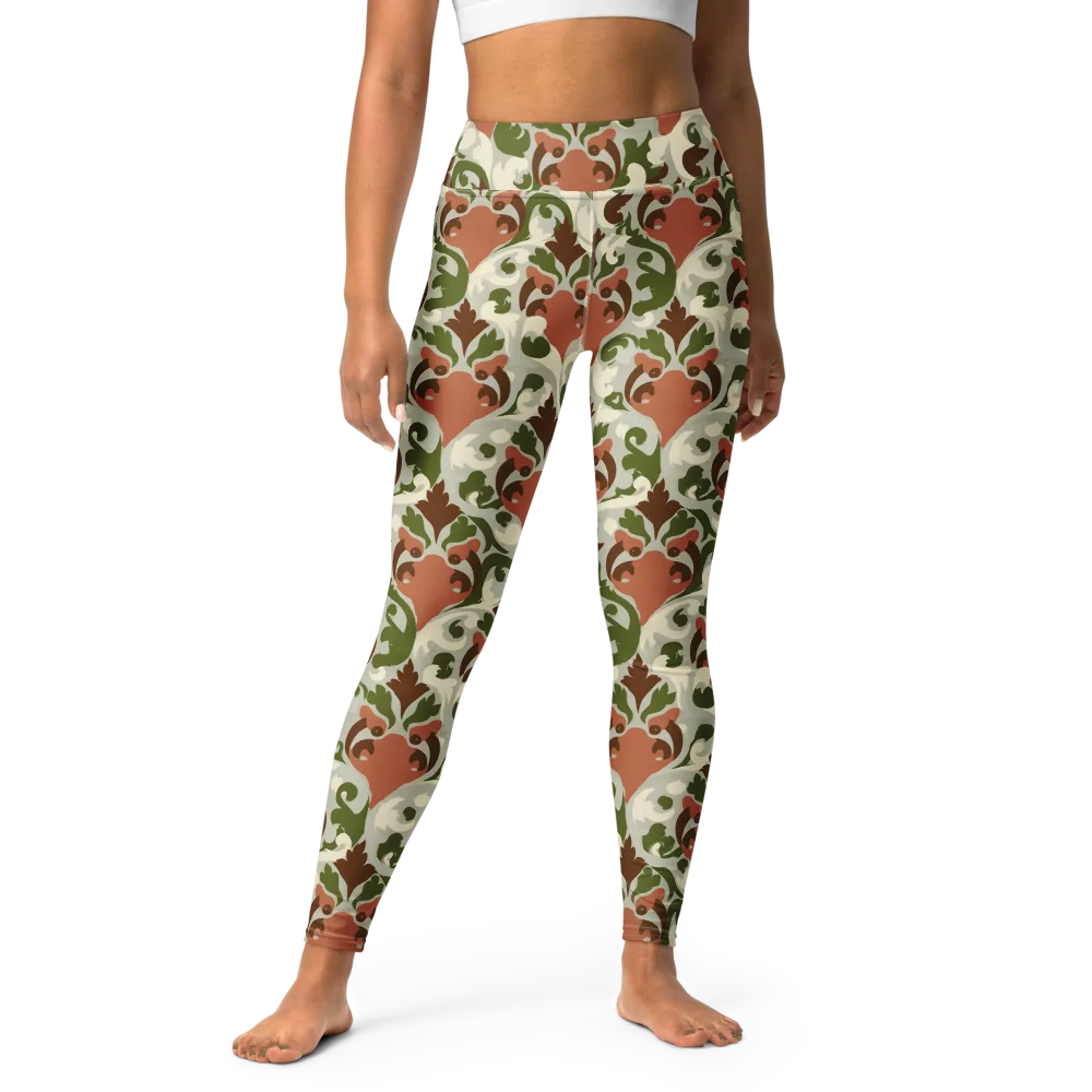 Verdant Foxglove on Yoga Leggings — Front
