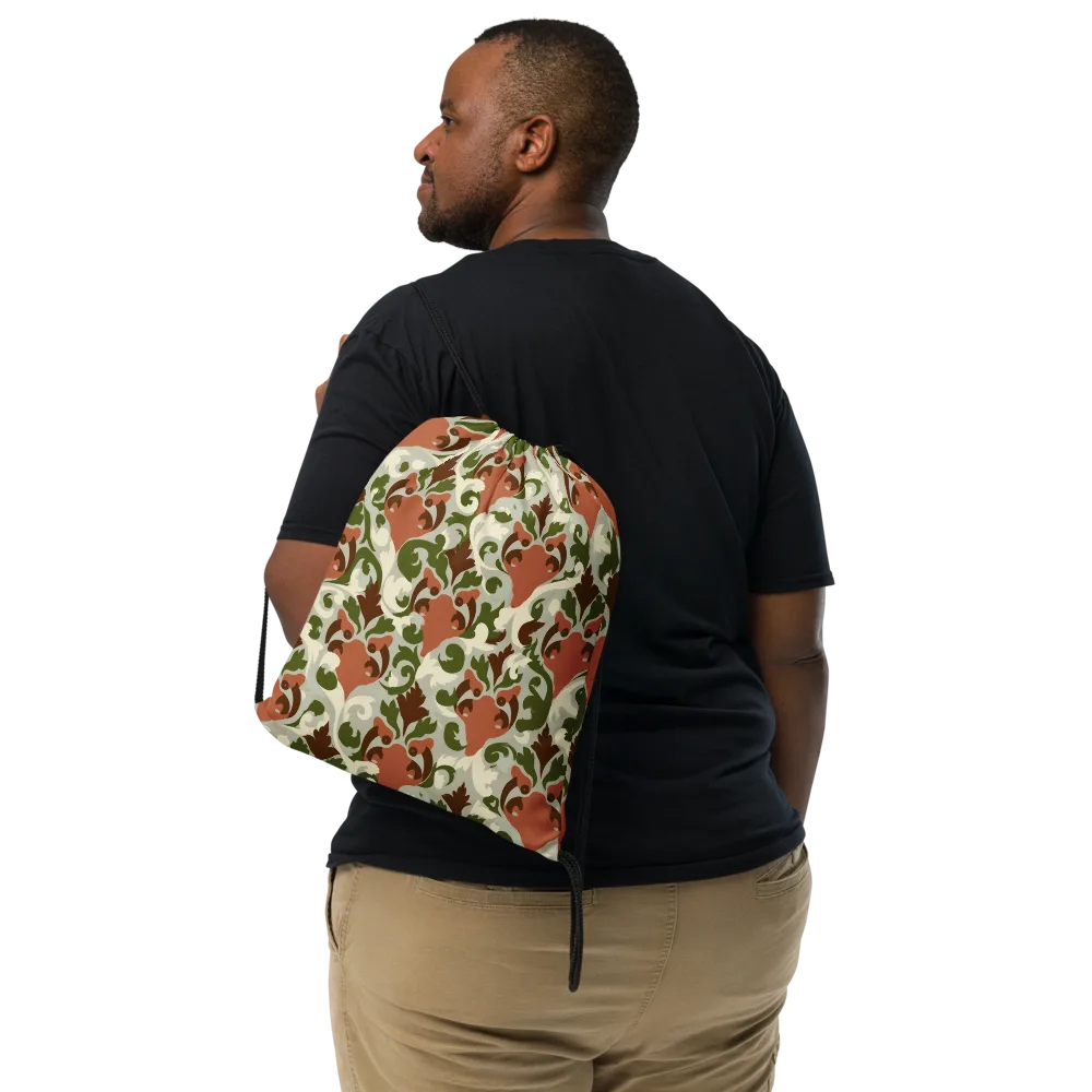 Verdant Foxglove on Drawstring Bag — Front