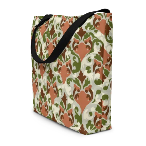 Verdant Foxglove on a Large Tote Bag W/ Pocket