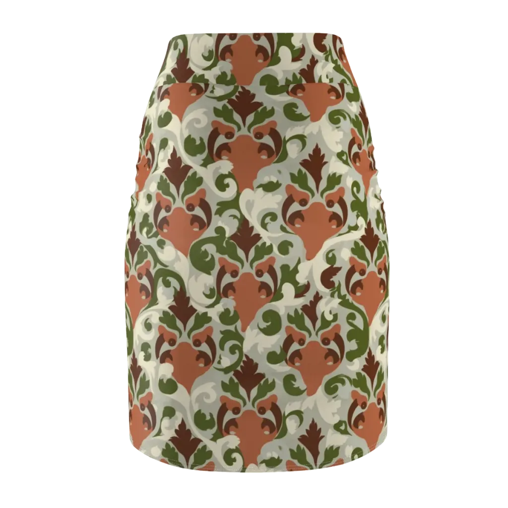 Verdant Foxglove on Pencil Skirt — Back