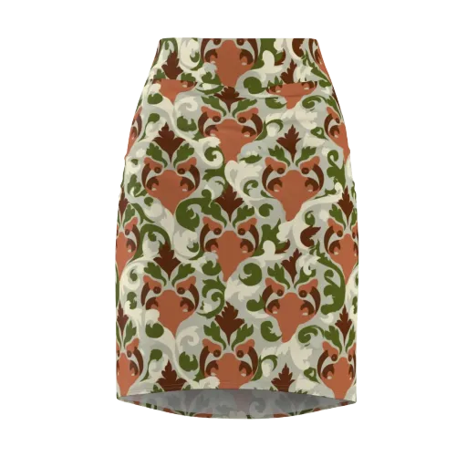 Verdant Foxglove on a Pencil Skirt