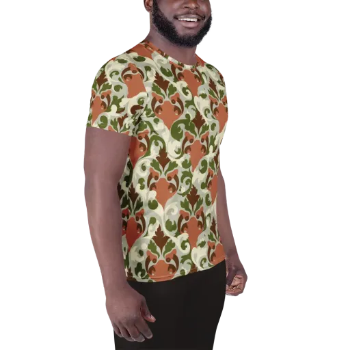 Verdant Foxglove on a Men's Athletic T-Shirt