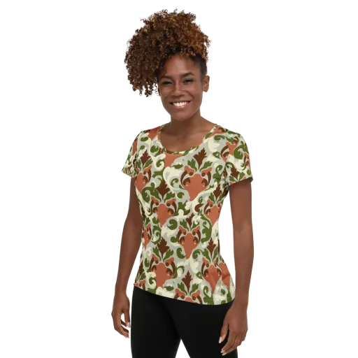 Verdant Foxglove on a Women's Athletic T-Shirt