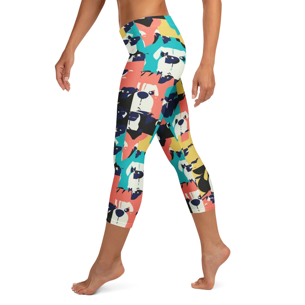 Canine Colorblock on Capri Leggings — Left