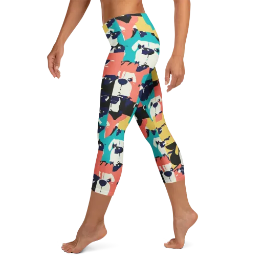 Canine Colorblock on a Capri Leggings