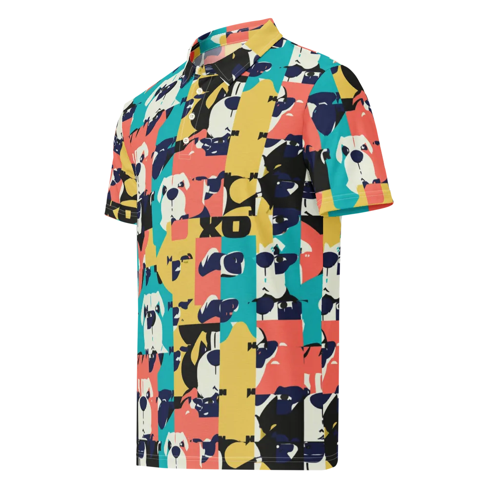 Canine Colorblock on Men's Slim Fit Polo Shirt — Left Front