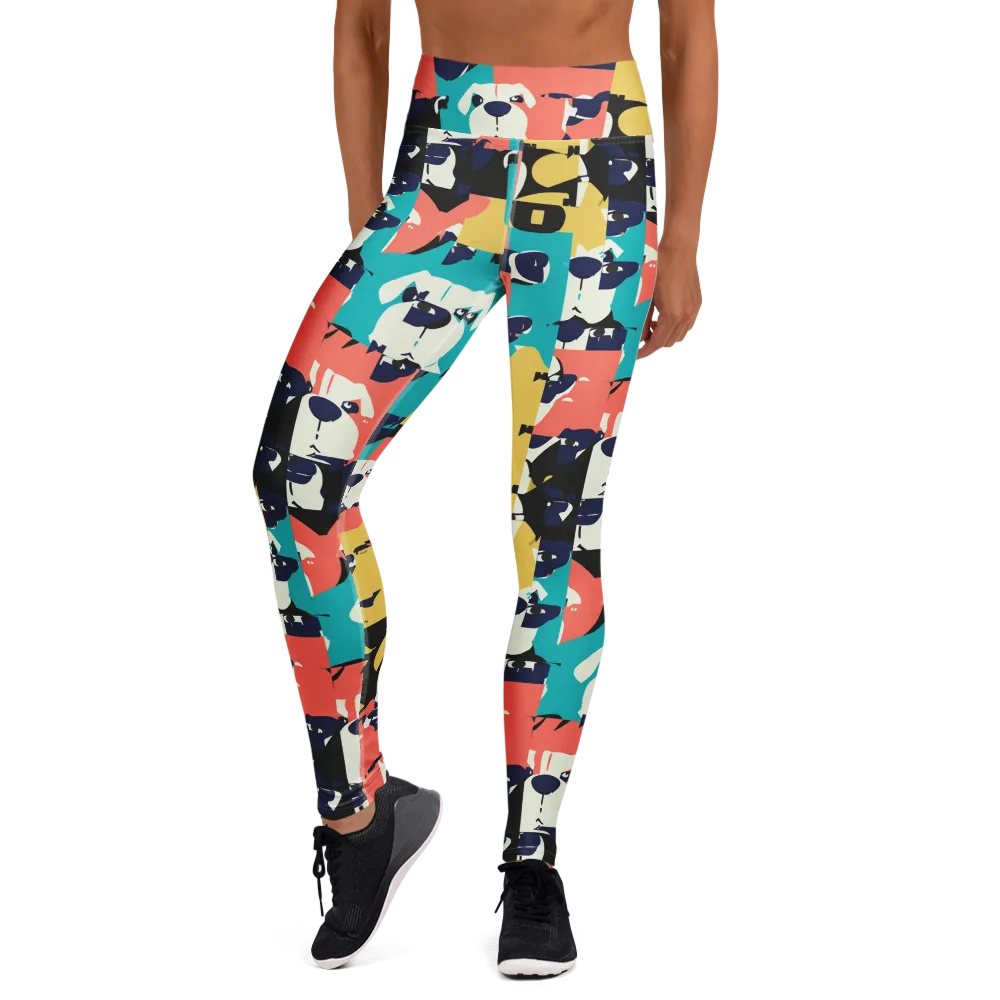 Canine Colorblock on Yoga Leggings — Front