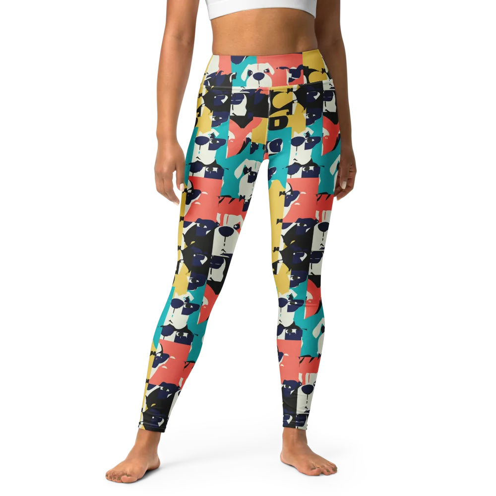 Canine Colorblock on Yoga Leggings — Front