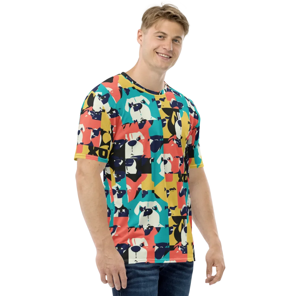Canine Colorblock on Men's Crew Neck T-Shirt — Right
