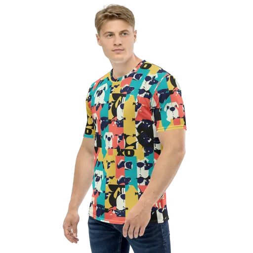 Canine Colorblock on a Men's Crew Neck T-Shirt