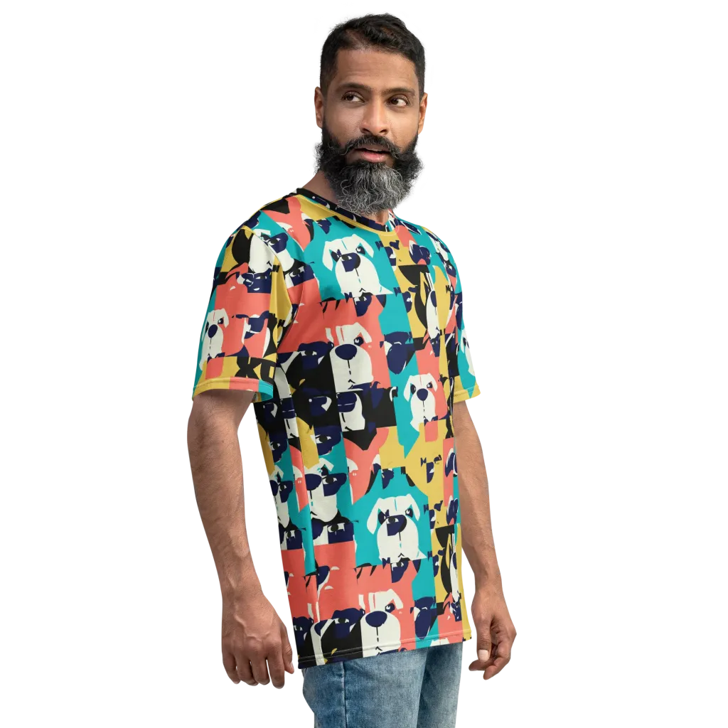 Canine Colorblock on Men's Crew Neck T-Shirt — Right