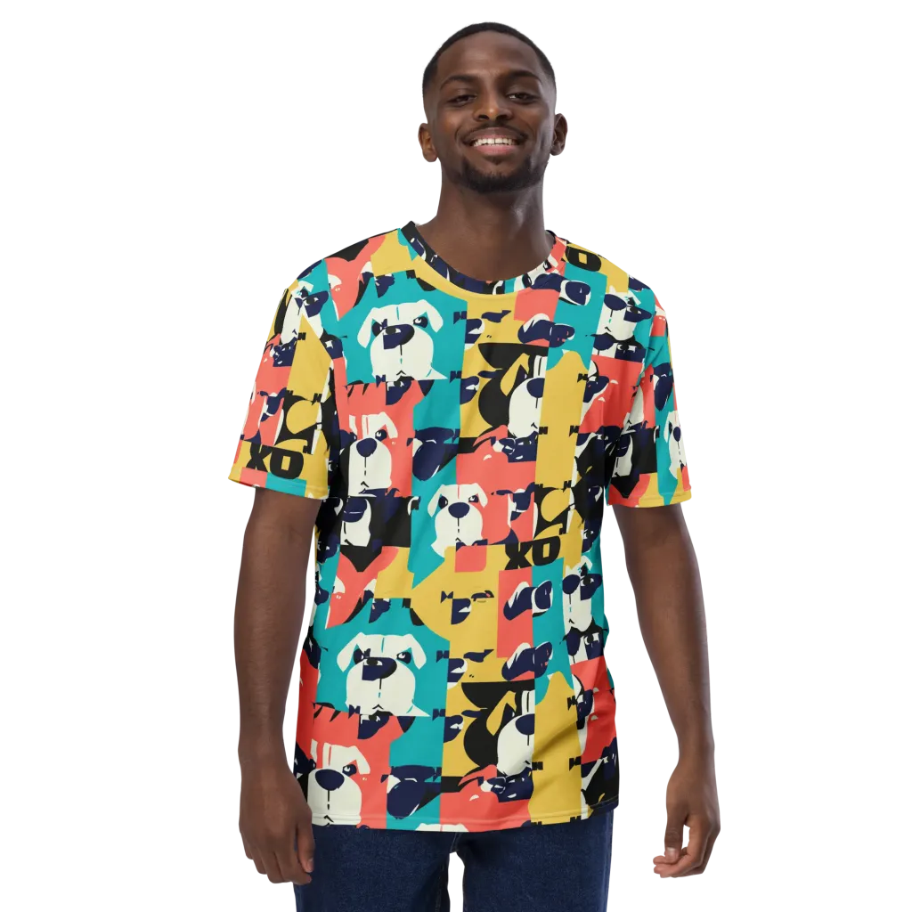 Canine Colorblock on Men's Crew Neck T-Shirt — Front