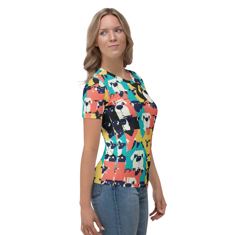 Canine Colorblock on Women's Crew Neck T-Shirt — Right