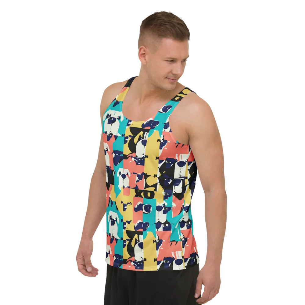 Canine Colorblock on Men's Tank Top — Left Front