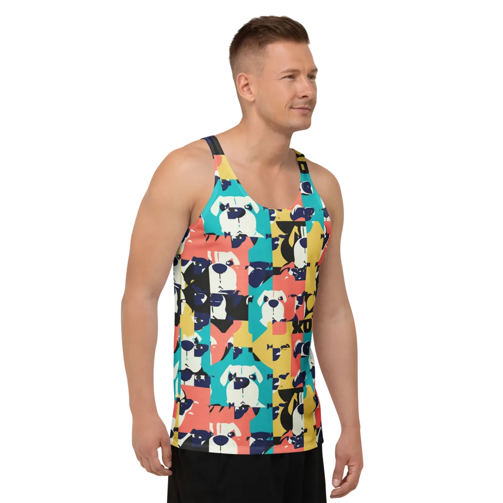 Canine Colorblock on Men's Tank Top — Right Front