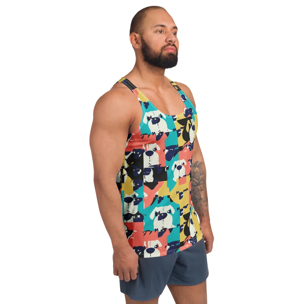 Canine Colorblock on Men's Tank Top — Right Front