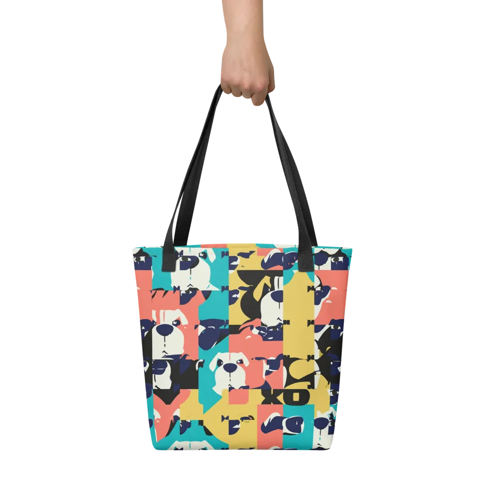 Canine Colorblock on Tote Bag — Front