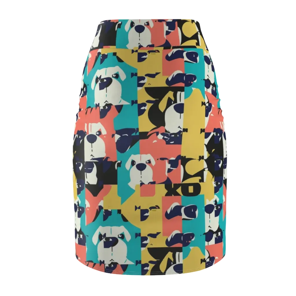 Canine Colorblock on Pencil Skirt — Back