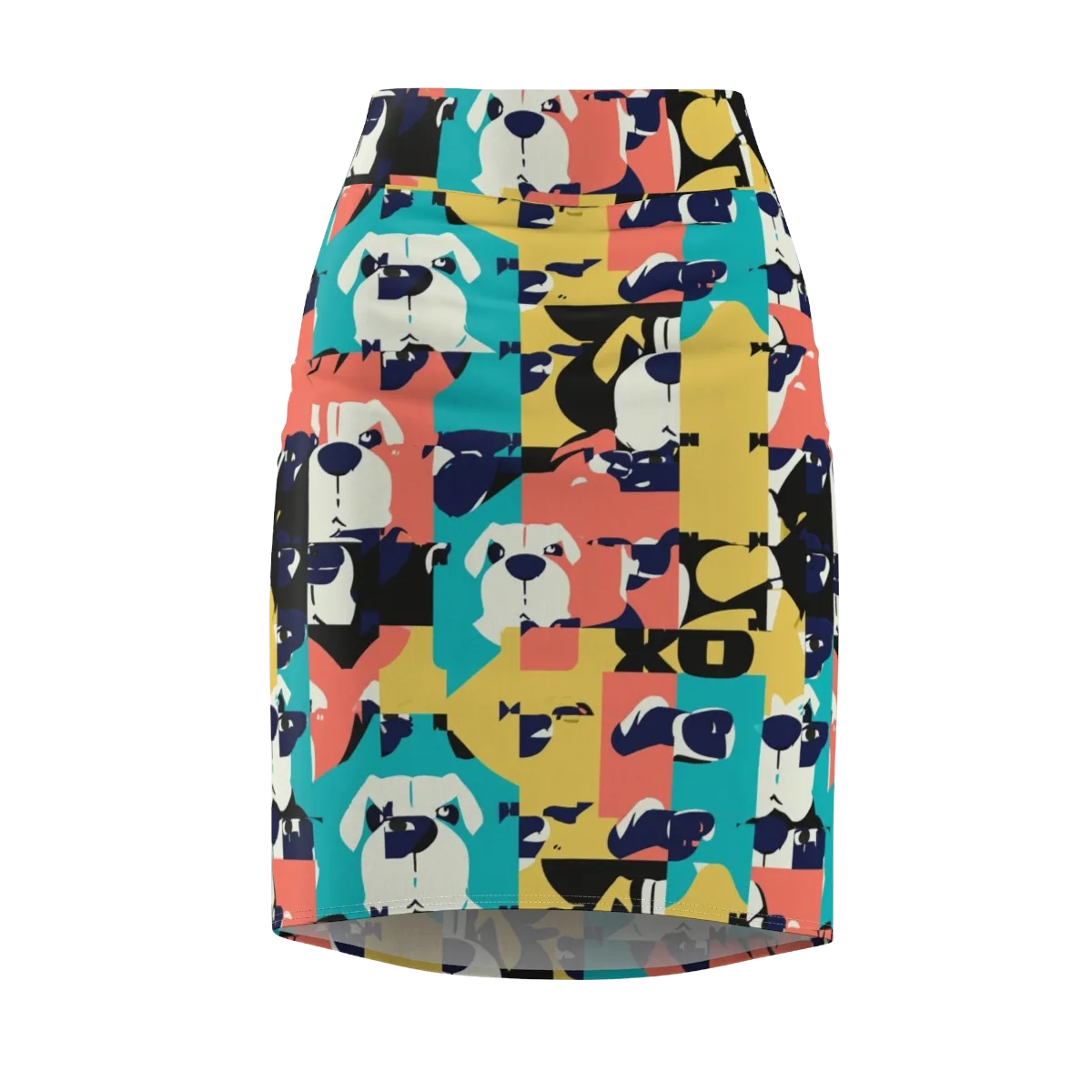 Canine Colorblock on Pencil Skirt — Front