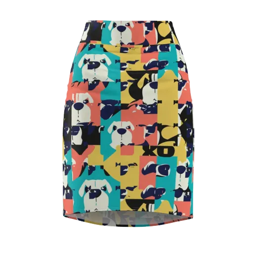 Canine Colorblock on a Pencil Skirt