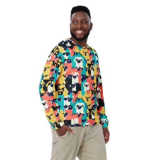 Canine Colorblock on a Sweatshirt