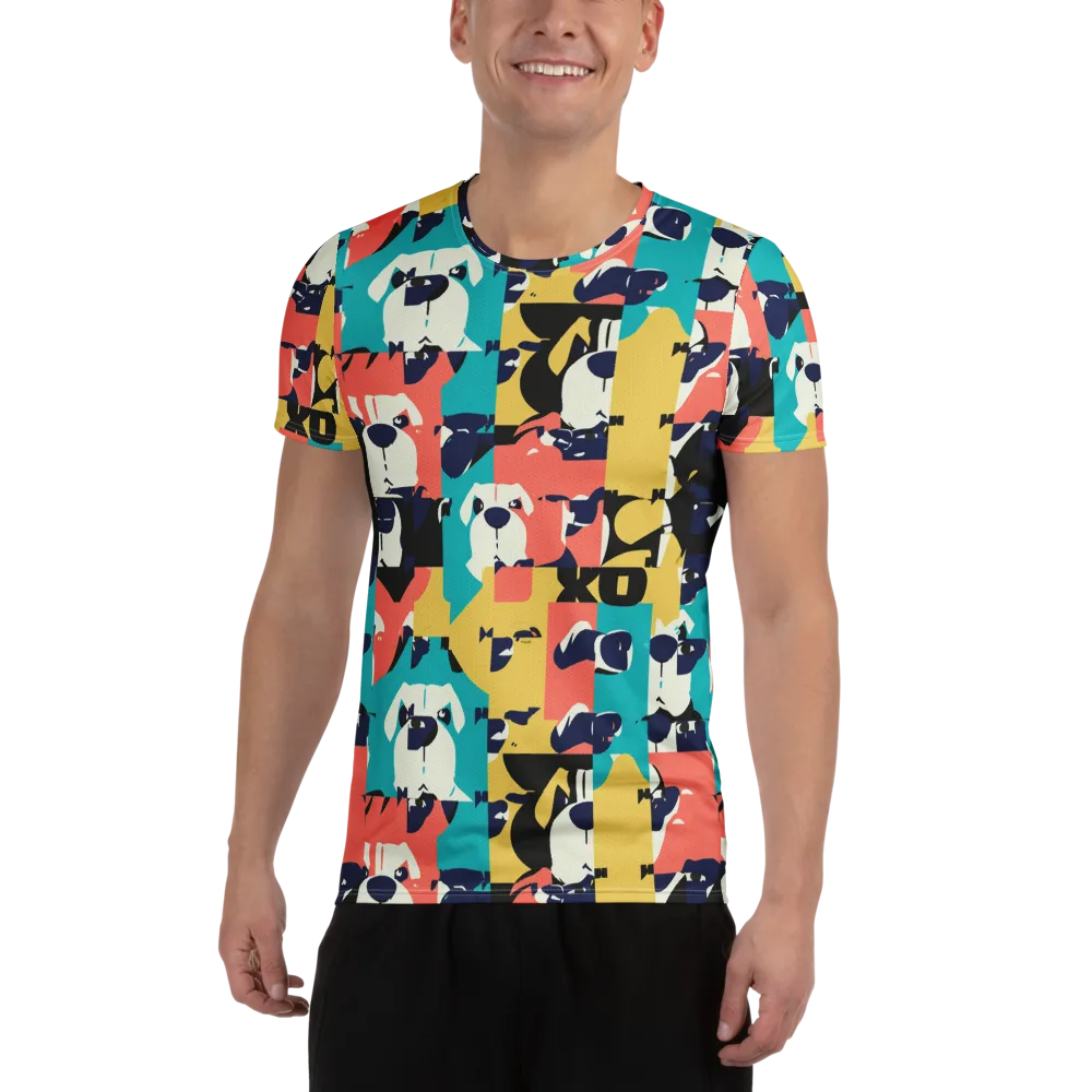 Canine Colorblock on Men's Athletic T-Shirt — Front