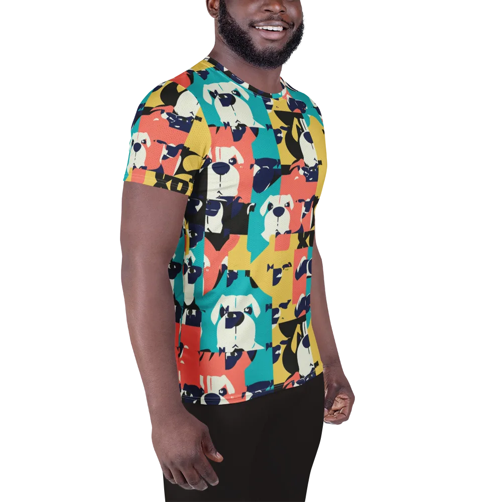 Canine Colorblock on Men's Athletic T-Shirt — Right