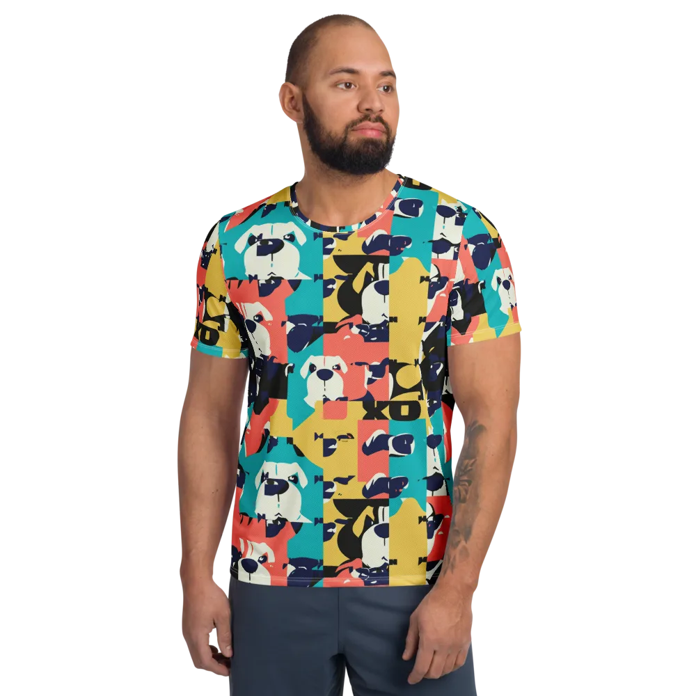 Canine Colorblock on Men's Athletic T-Shirt — Front