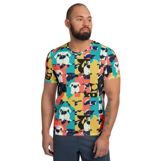 Canine Colorblock on a Men's Athletic T-Shirt
