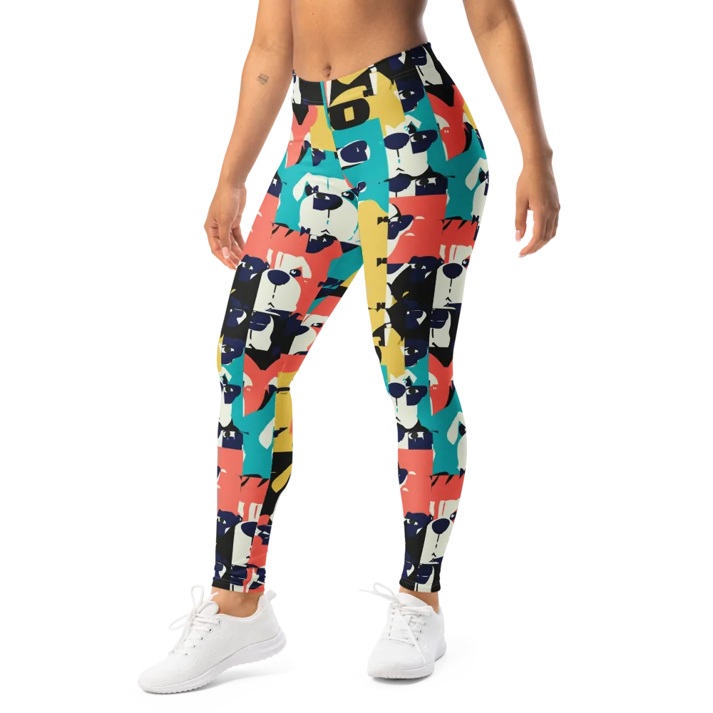 Canine Colorblock on Leggings — Left Front