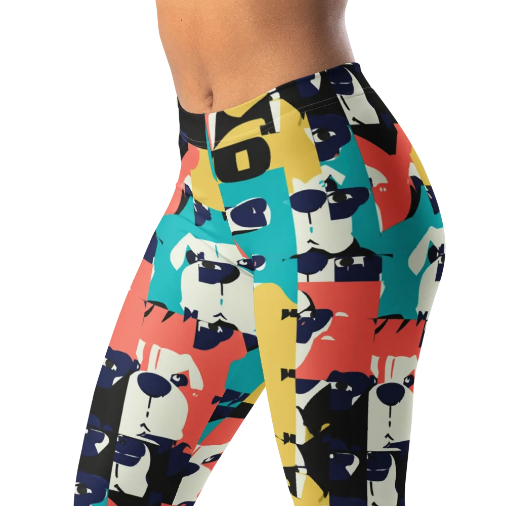 Canine Colorblock on Leggings — Left Front