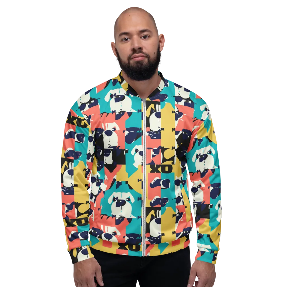 Canine Colorblock on Bomber Jacket — Front
