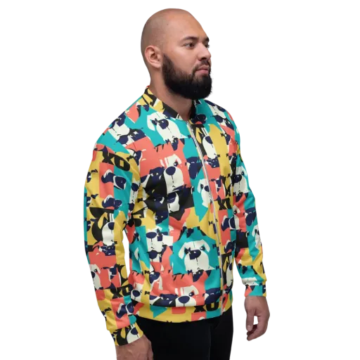 Canine Colorblock on a Bomber Jacket